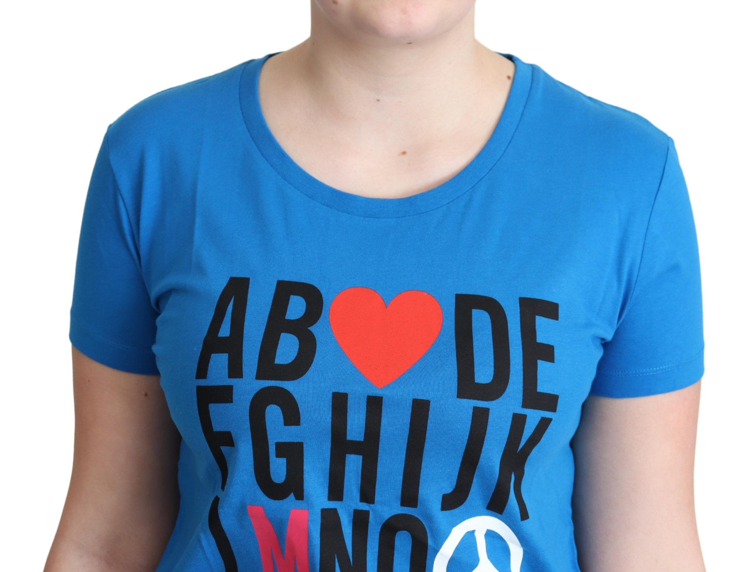 Hauts Moschino en coton bleu imprimé lettres de l'alphabet