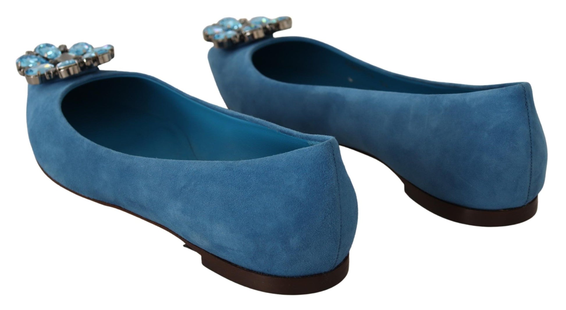Mocassins plats Dolce &amp; Gabbana en daim bleu avec cristaux
