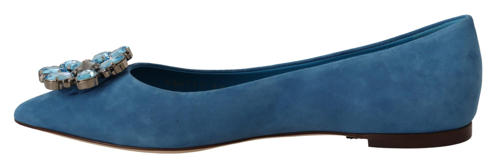 Mocassins plats Dolce &amp; Gabbana en daim bleu avec cristaux