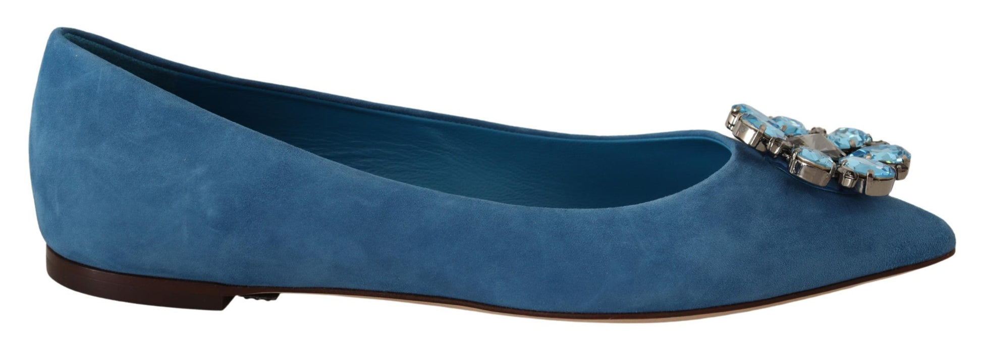 Mocassins plats Dolce &amp; Gabbana en daim bleu avec cristaux