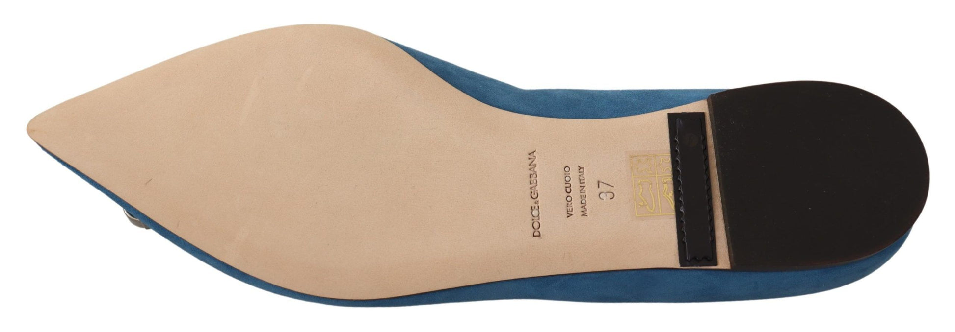 Mocassins plats Dolce &amp; Gabbana en daim bleu avec cristaux