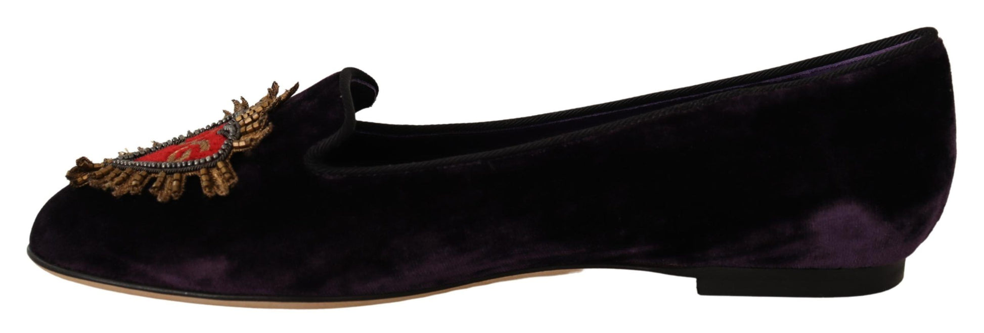 Mocassins Dolce &amp; Gabbana en velours violet DG Heart