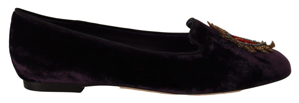 Mocassins Dolce &amp; Gabbana en velours violet DG Heart