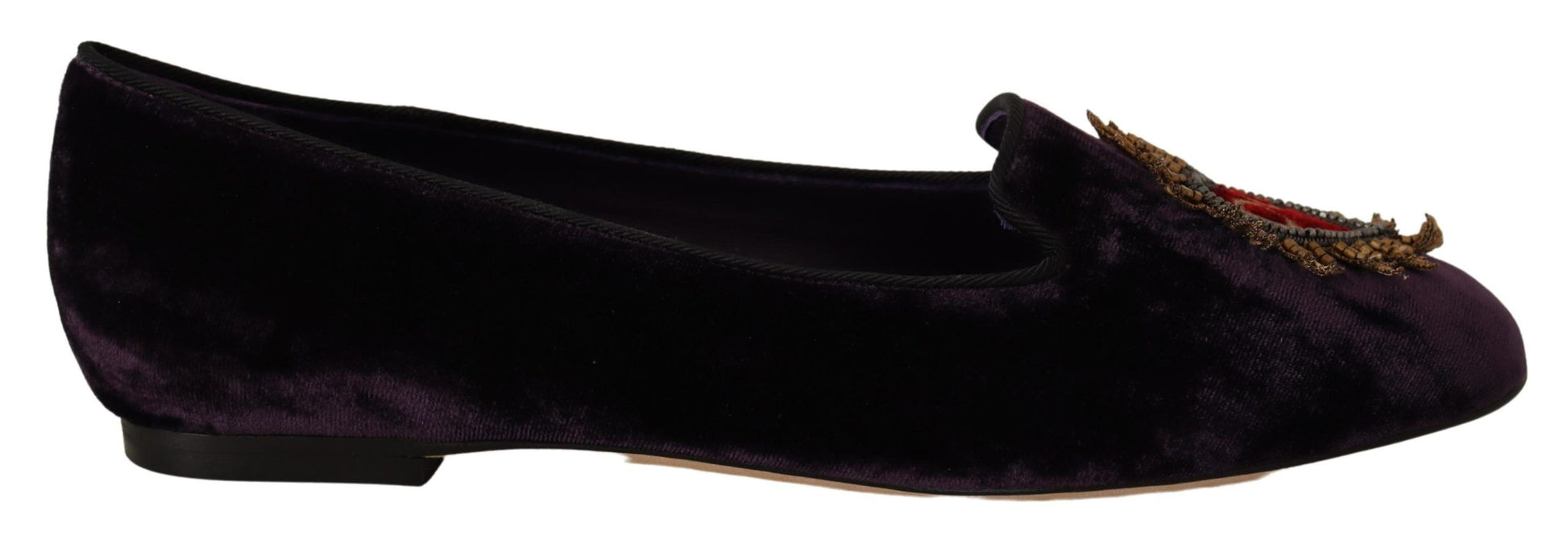 Mocassins Dolce &amp; Gabbana en velours violet DG Heart