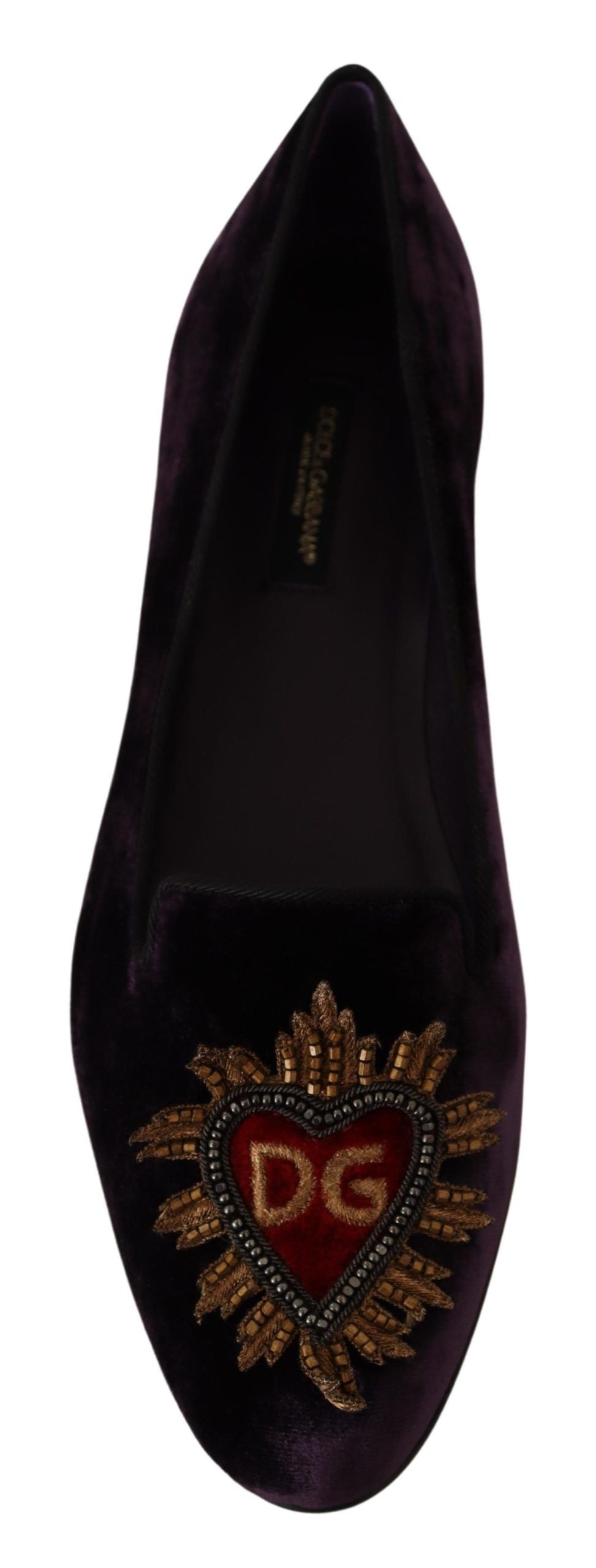 Mocassins Dolce &amp; Gabbana en velours violet DG Heart