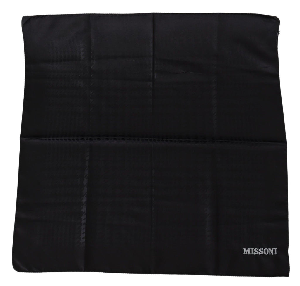 Écharpe châle unisexe en tricot de laine noire Missoni