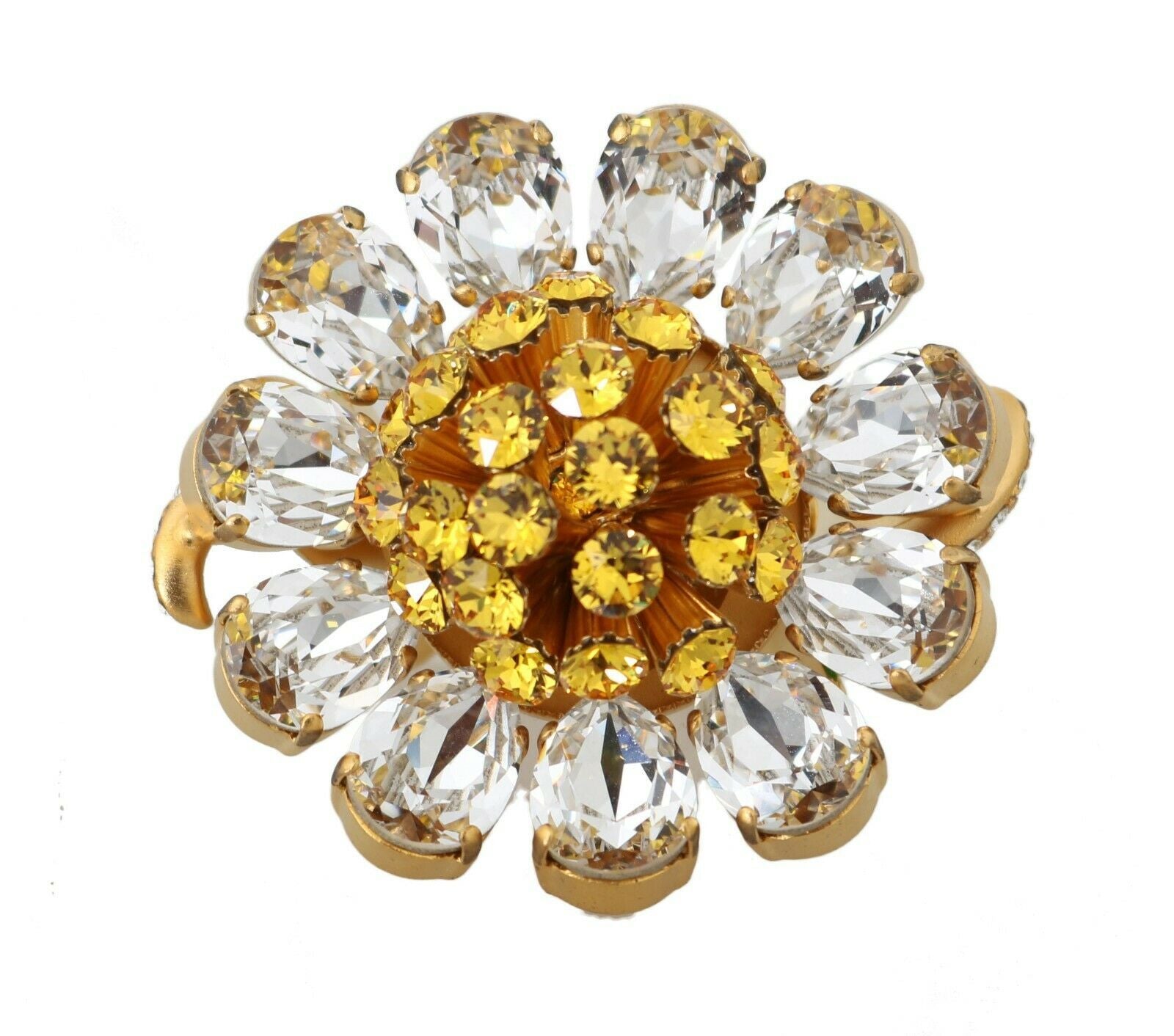 Bague Dolce &amp; Gabbana en laiton doré et cristal jaune