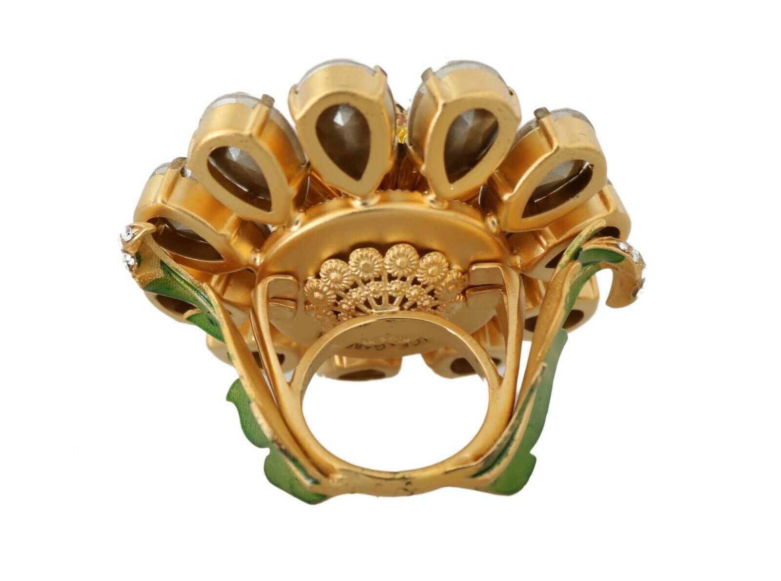 Bague Dolce &amp; Gabbana en laiton doré et cristal jaune