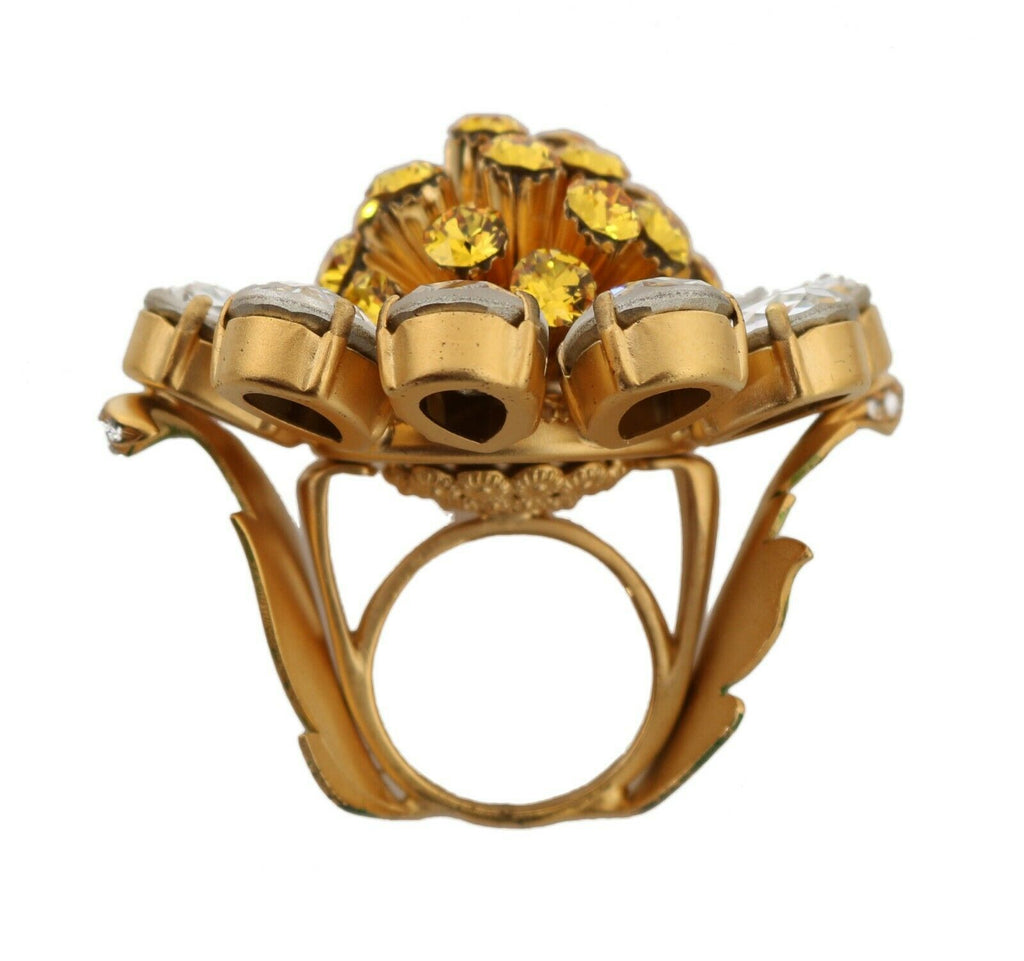 Bague Dolce &amp; Gabbana en laiton doré et cristal jaune