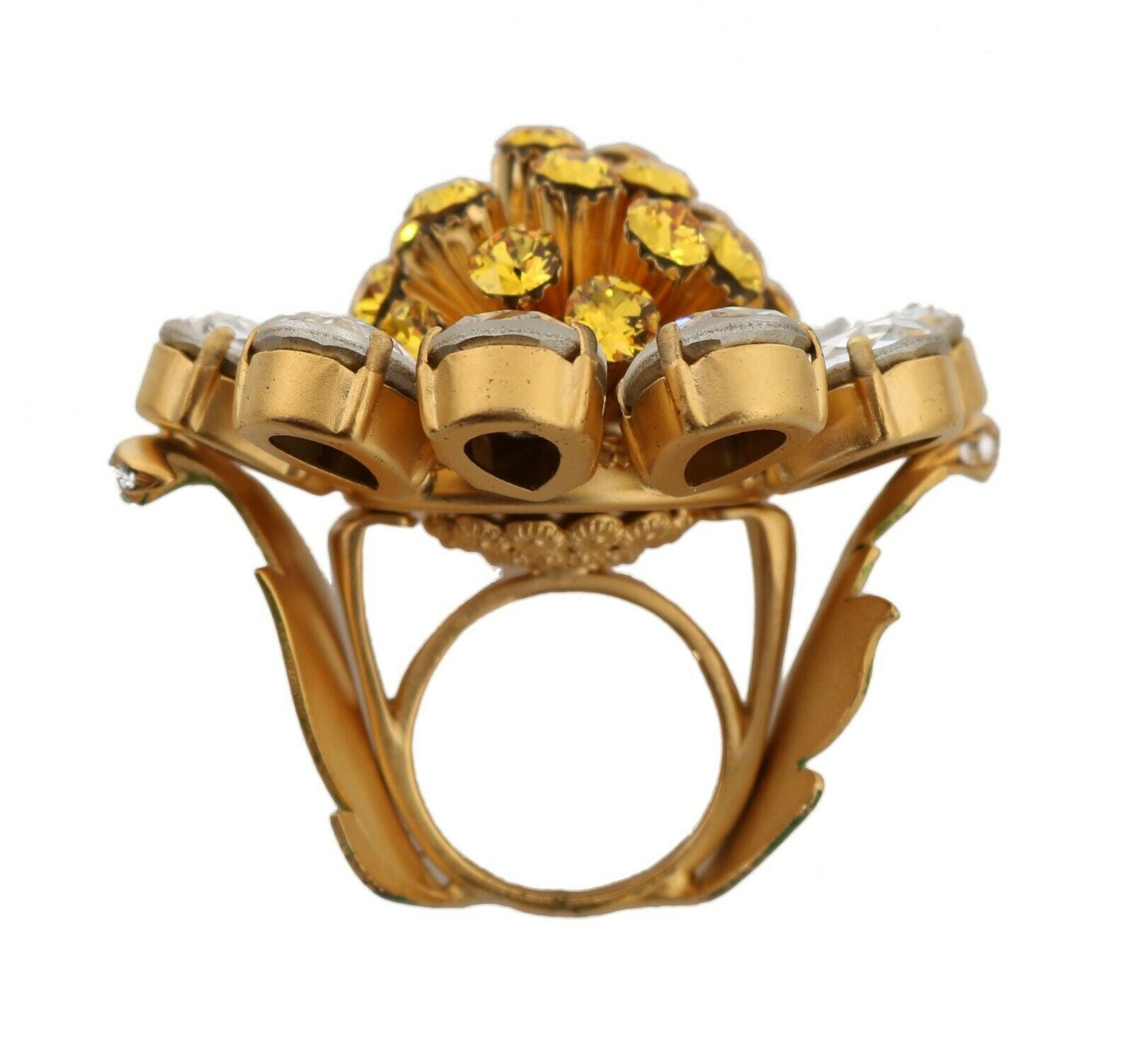 Bague Dolce &amp; Gabbana en laiton doré et cristal jaune