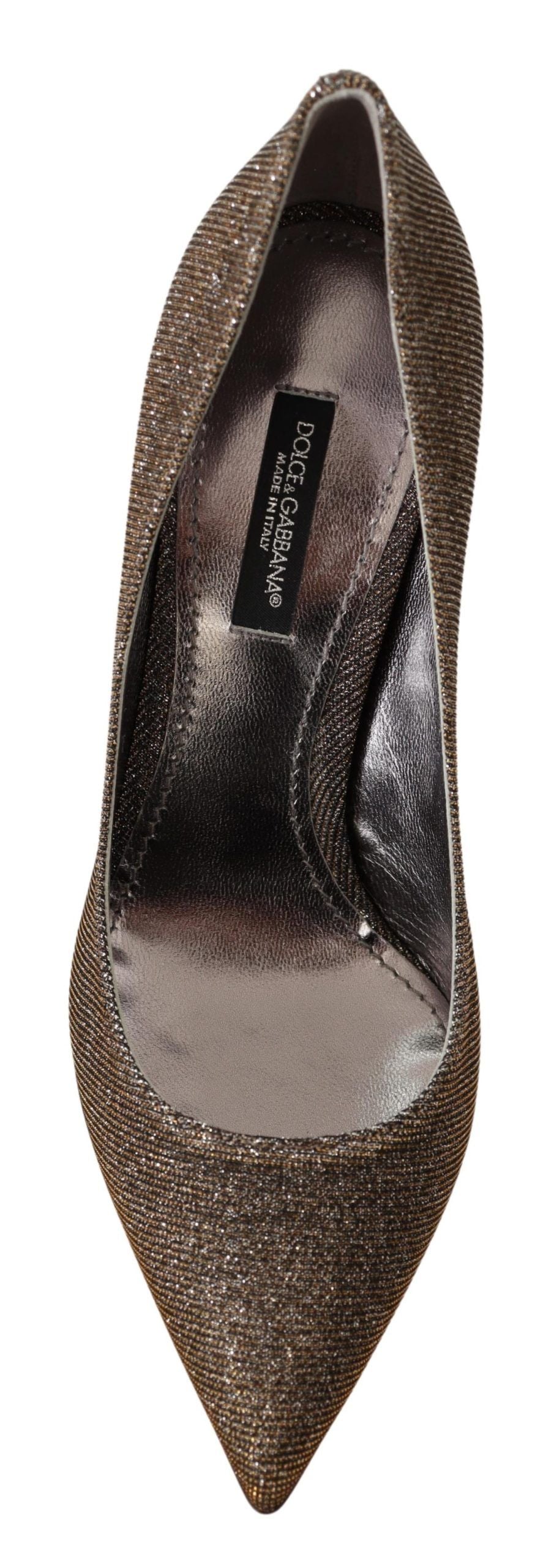 Escarpins à talons en tissu doré et argenté Dolce &amp; Gabbana