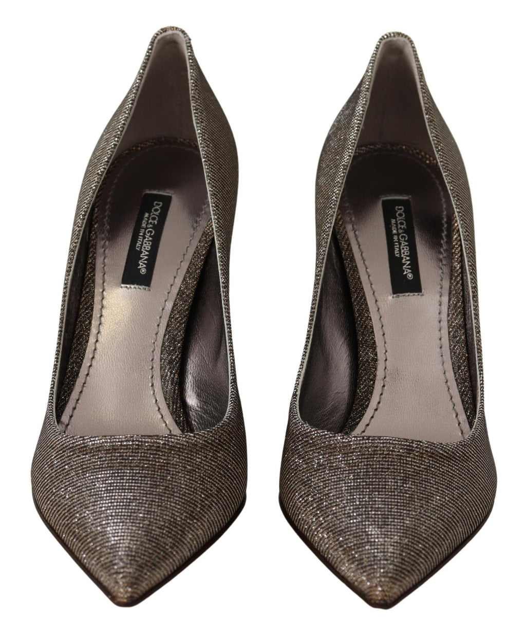 Escarpins à talons en tissu doré et argenté Dolce &amp; Gabbana