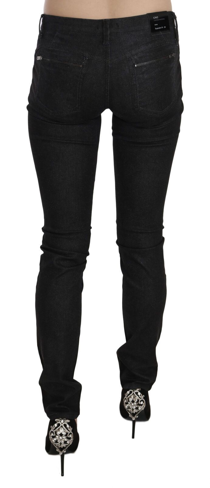 Jean skinny décontracté noir taille basse Costume National
