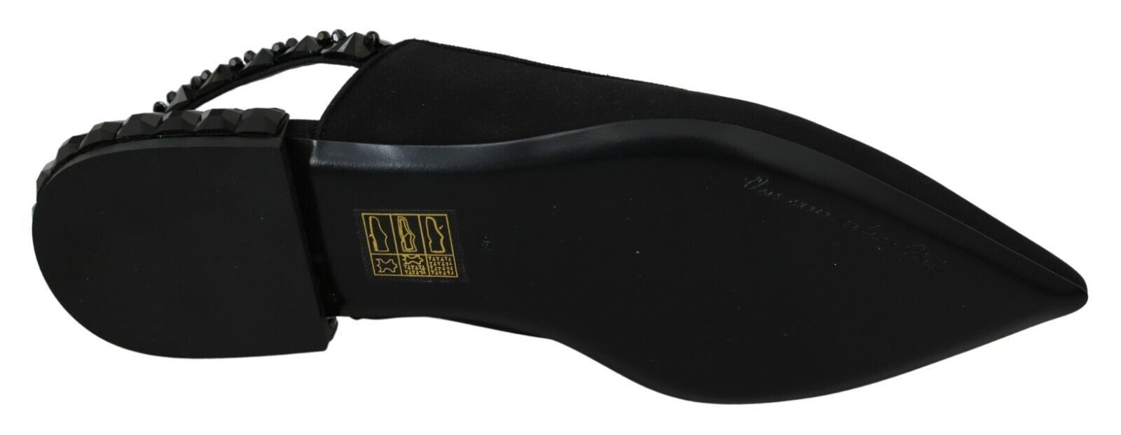 Chaussures plates noires Dolce &amp; Gabbana en charmeuse à bride arrière