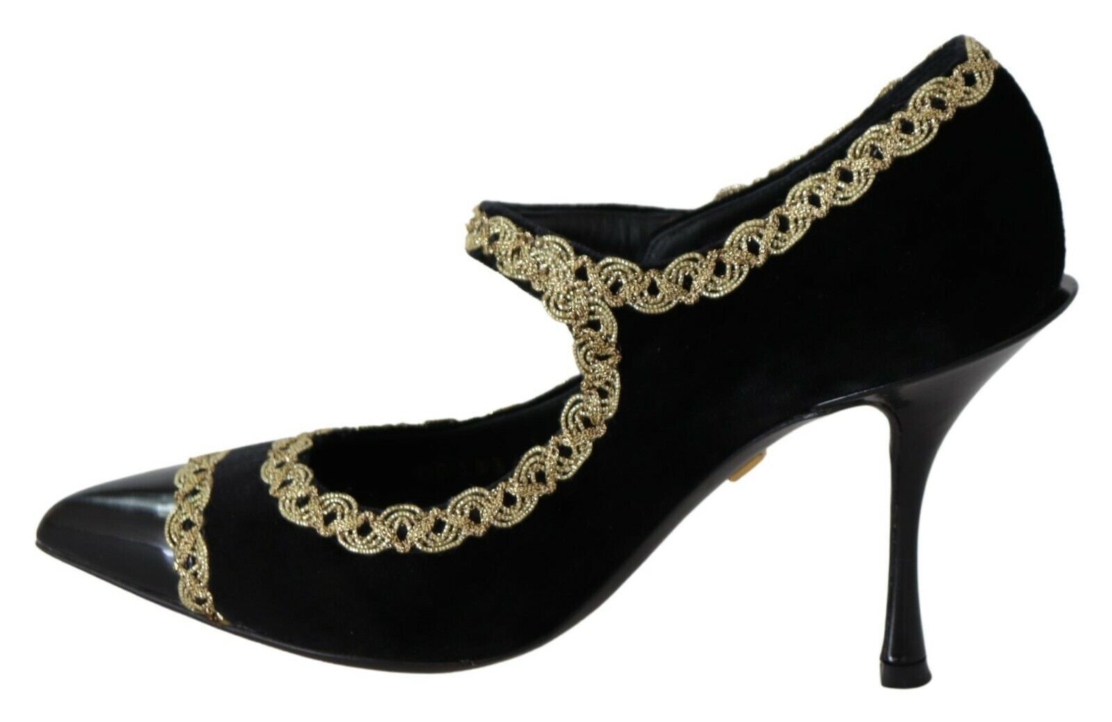 Escarpins Mary Jane en velours noir orné Dolce &amp; Gabbana