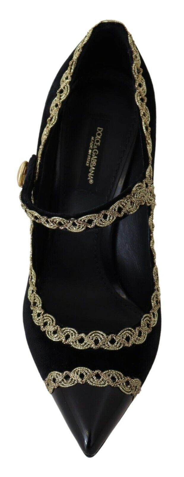 Escarpins Mary Jane en velours noir orné Dolce &amp; Gabbana