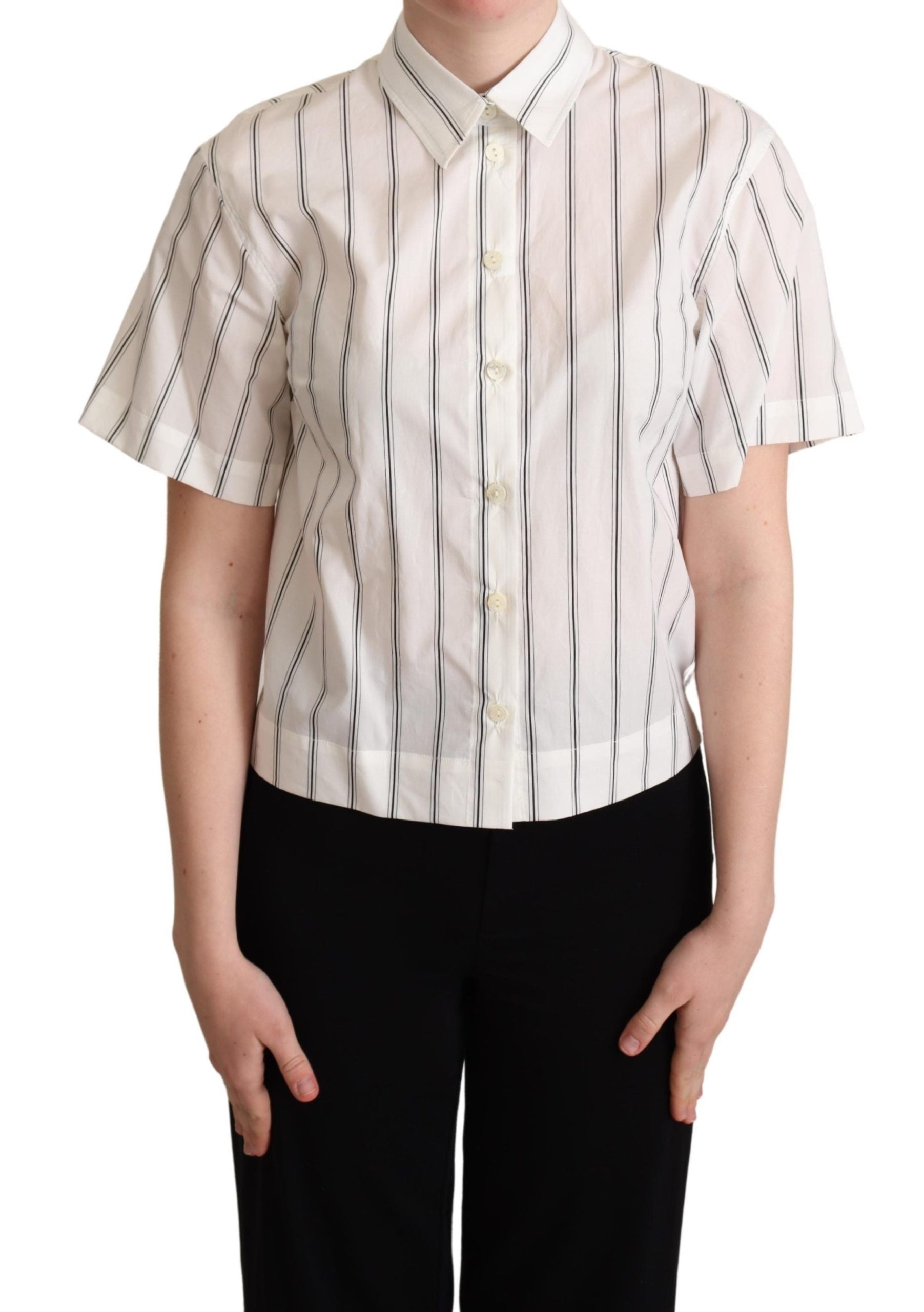 Dolce &amp; Gabbana Haut à col rayé blanc et noir