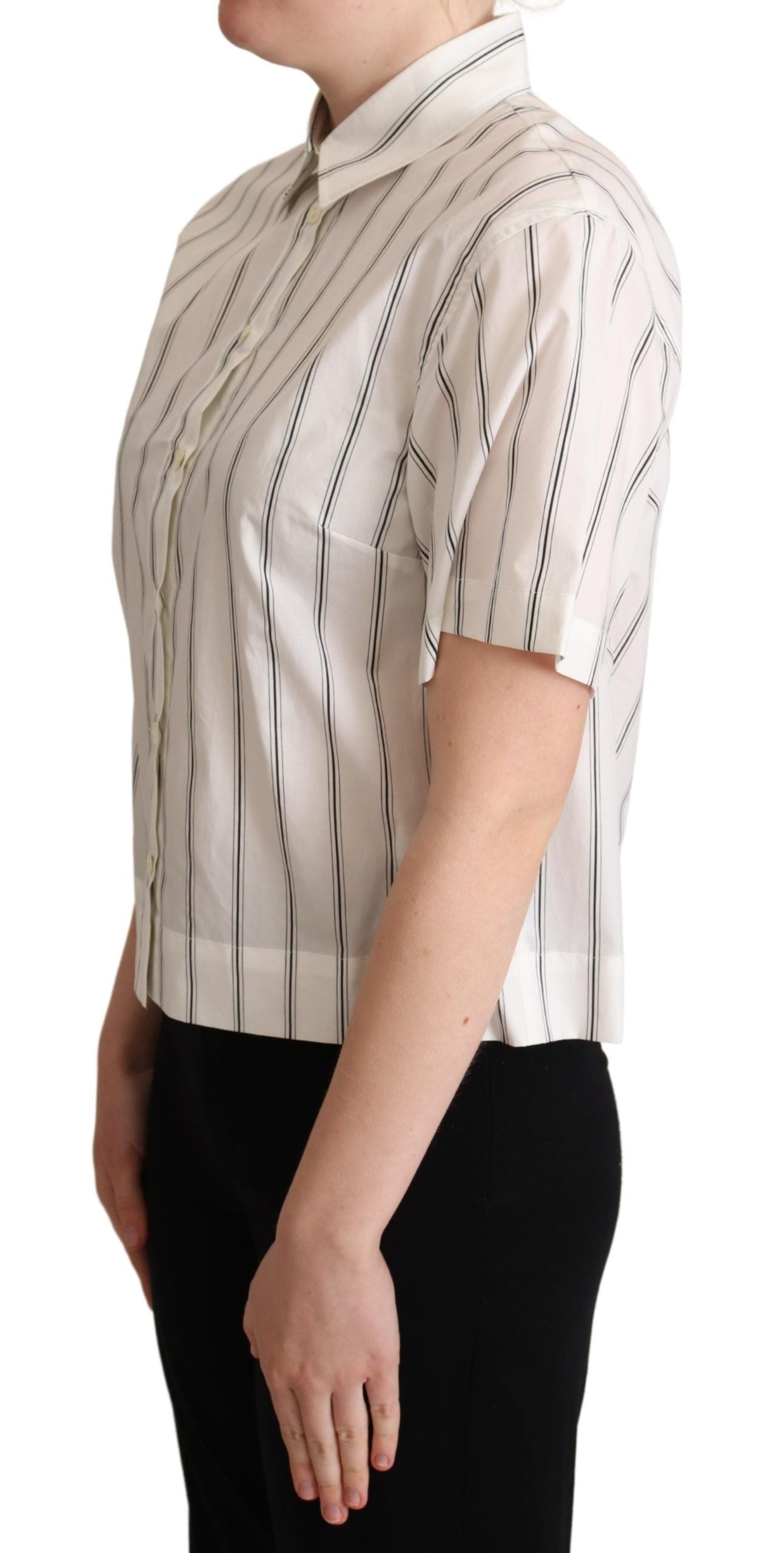 Dolce &amp; Gabbana Haut à col rayé blanc et noir