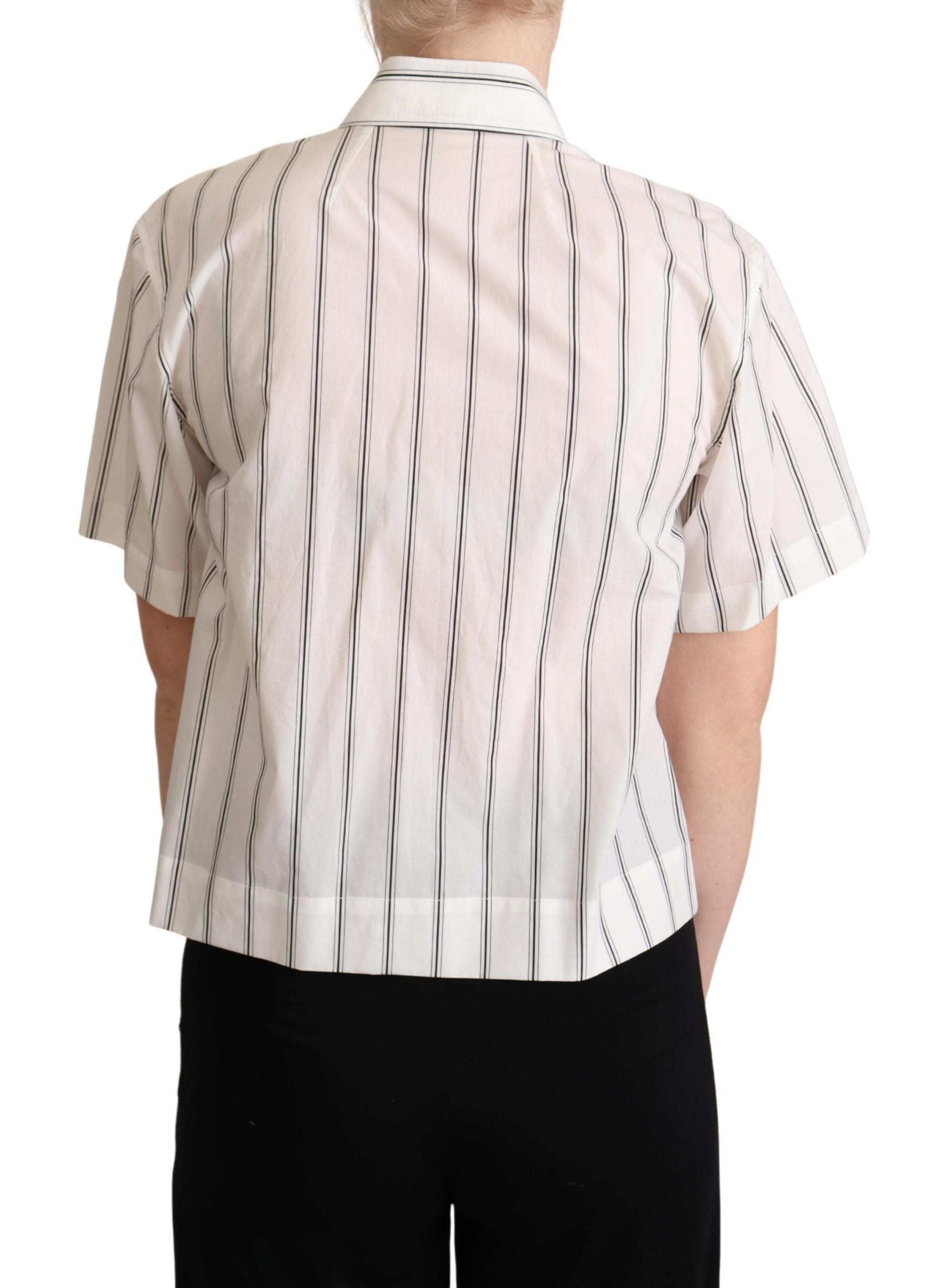 Dolce &amp; Gabbana Haut à col rayé blanc et noir