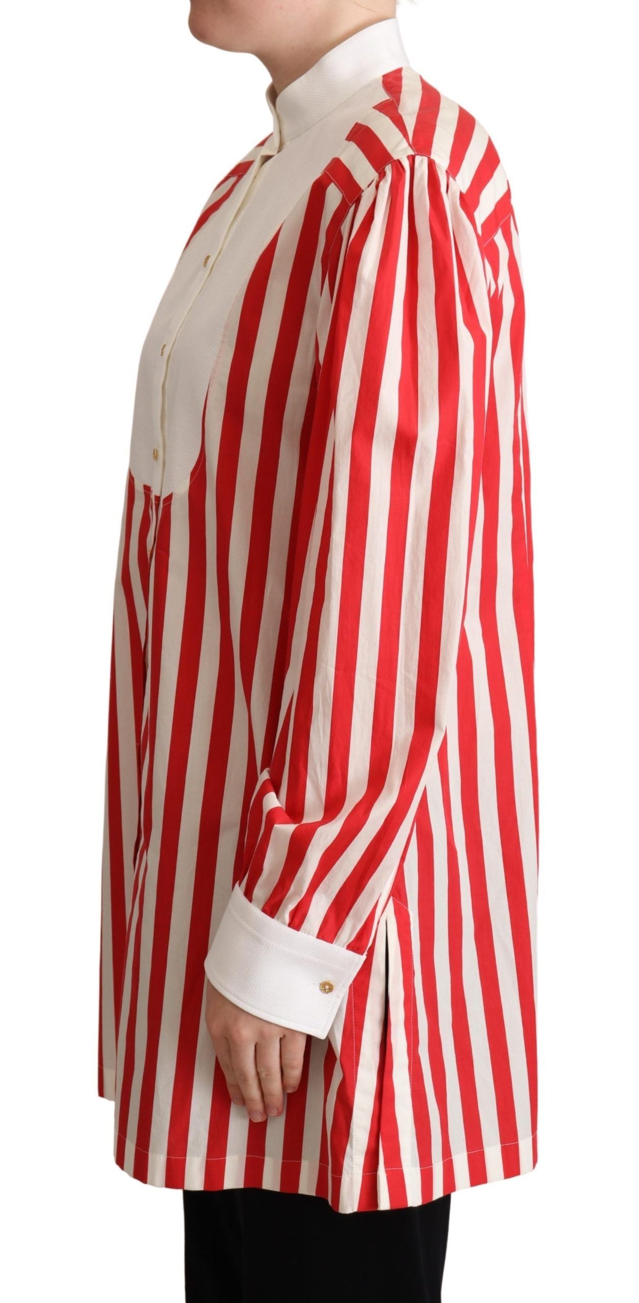 Chemise habillée à manches longues à rayures rouges et blanches Dolce &amp; Gabbana