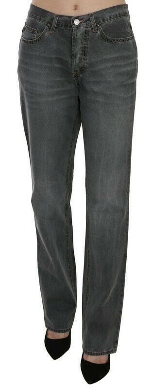 Jean droit taille moyenne délavé gris Just Cavalli