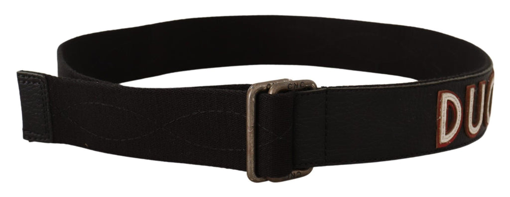 Ceinture à boucle métallique en coton noir Ducati Costume National