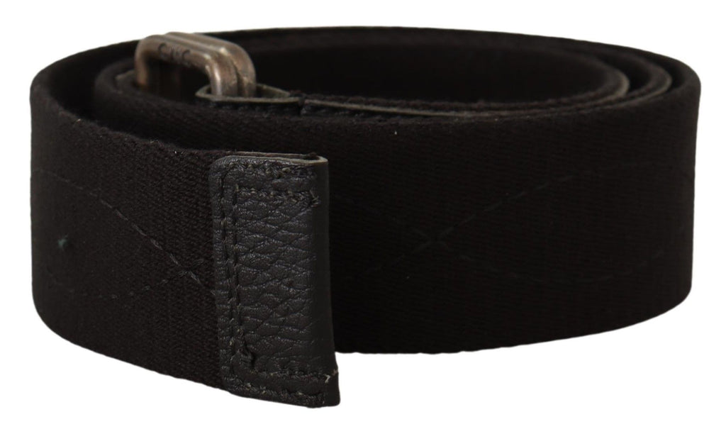 Ceinture à boucle métallique en coton noir Ducati Costume National
