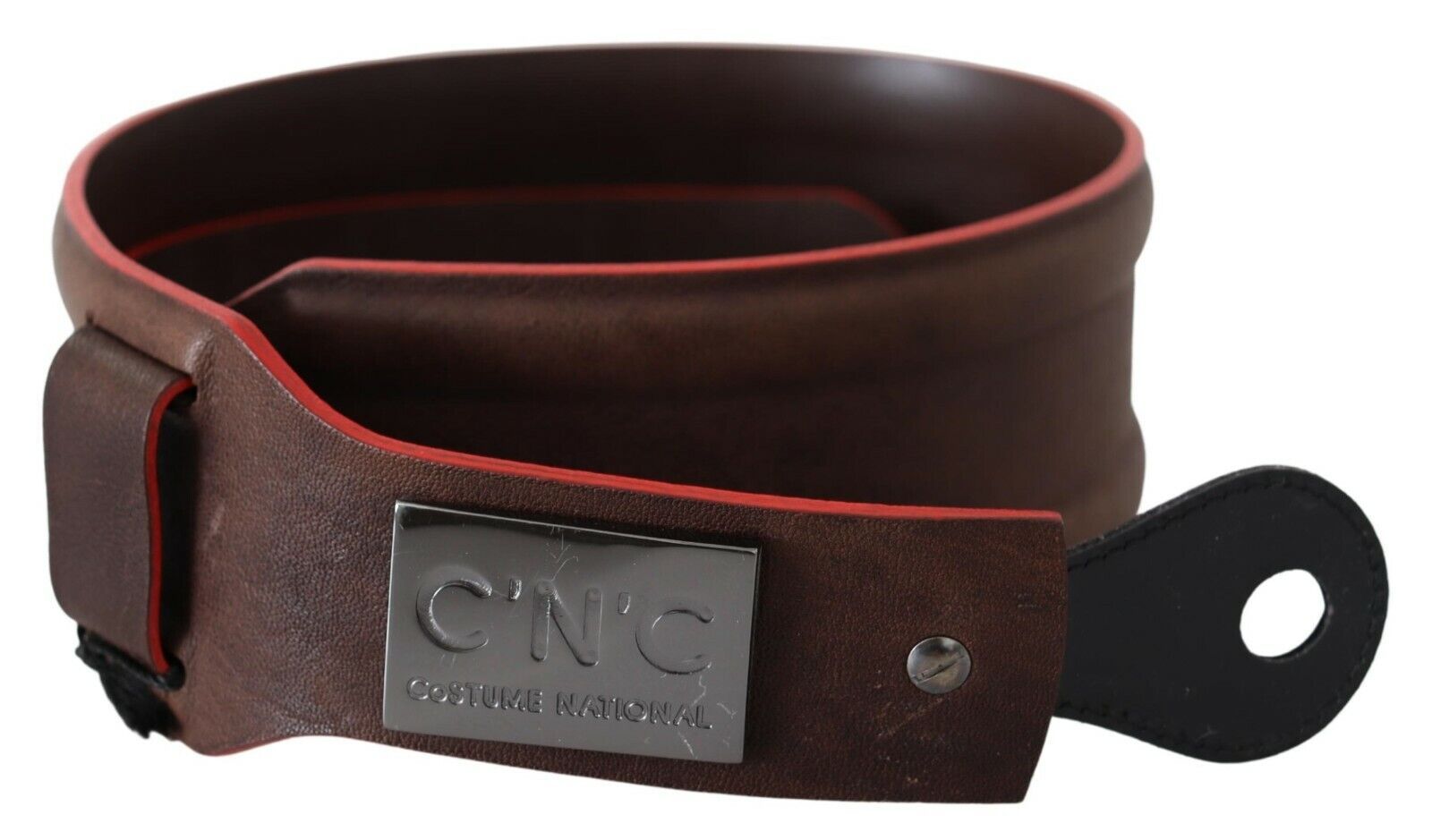 Ceinture en cuir véritable marron foncé Costume National