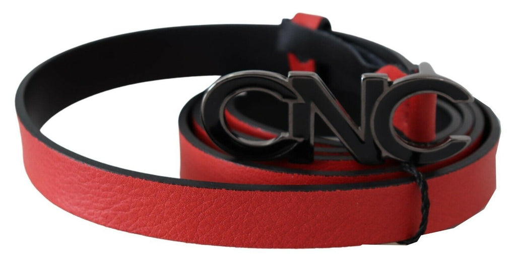 Ceinture réversible en cuir rouge avec logo Costume National