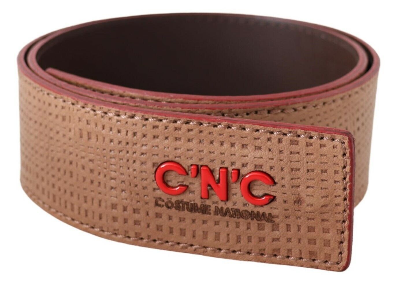 Ceinture de taille en cuir blanc avec logo national