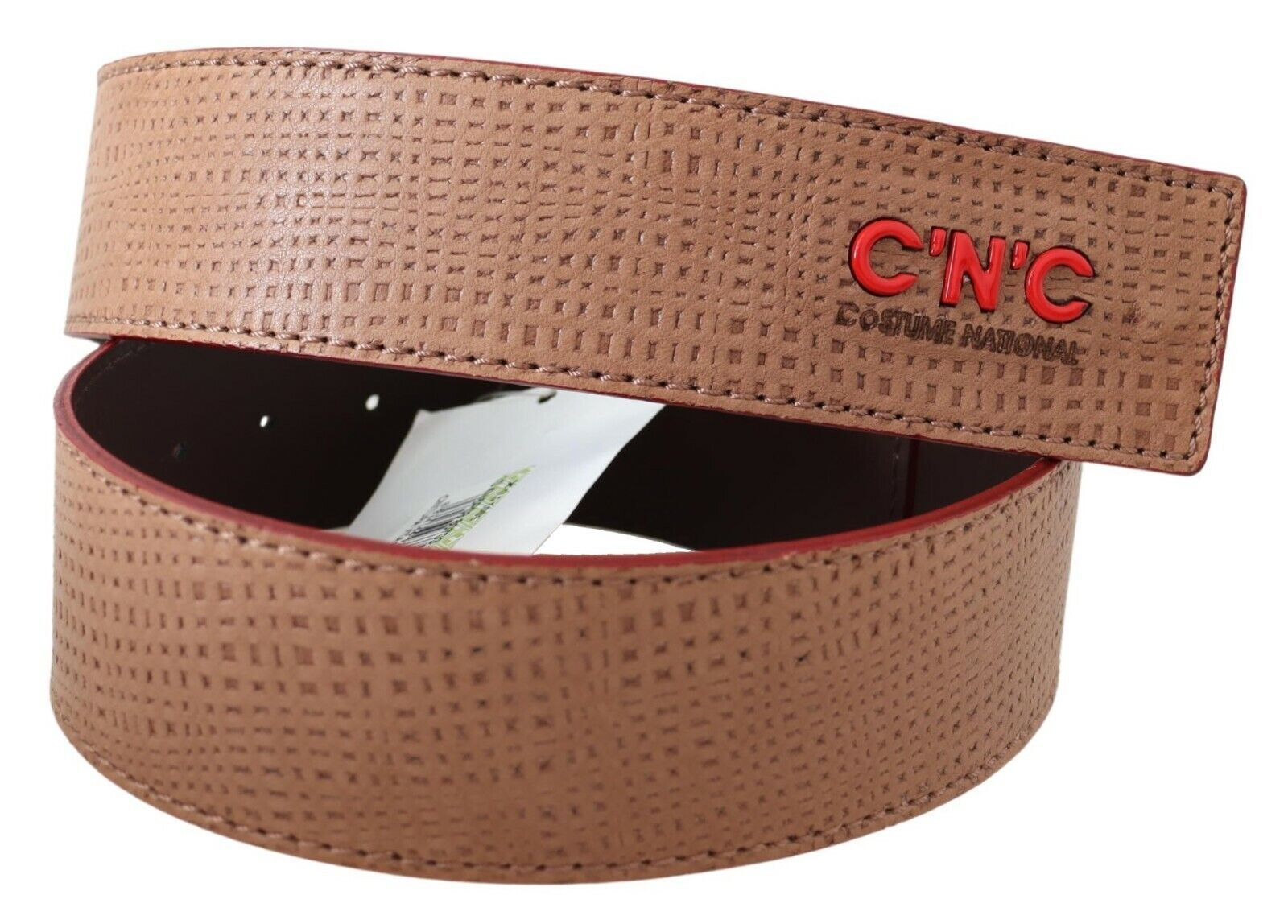 Ceinture de taille en cuir blanc avec logo national