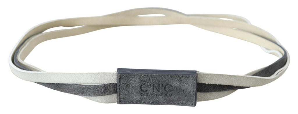 Ceinture de taille avec logo carré en velours blanc Costume National