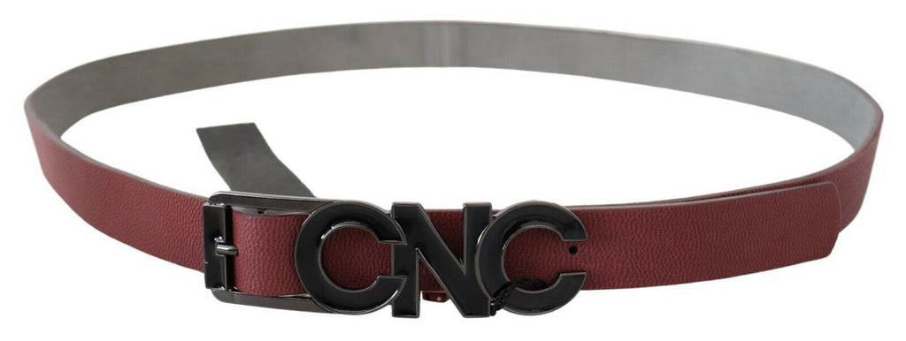 Ceinture fine en cuir marron avec logo Costume National