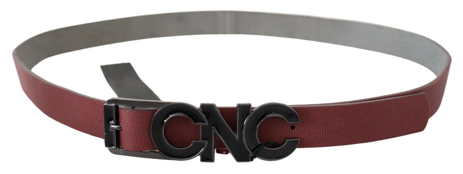 Ceinture fine en cuir marron avec logo Costume National