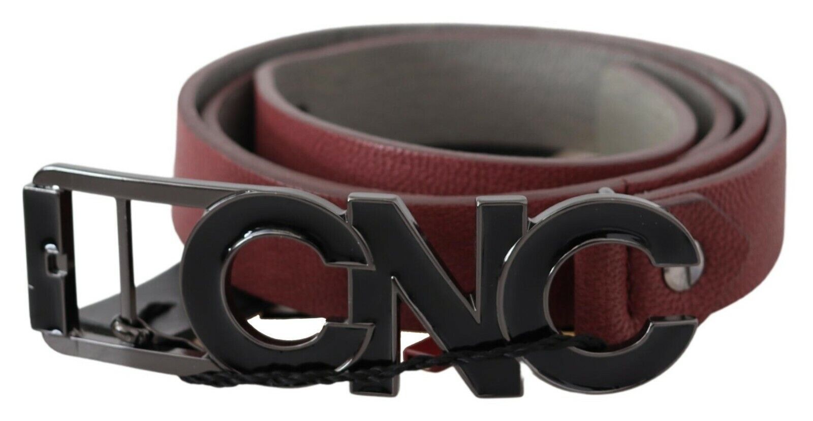 Ceinture fine en cuir marron avec logo Costume National