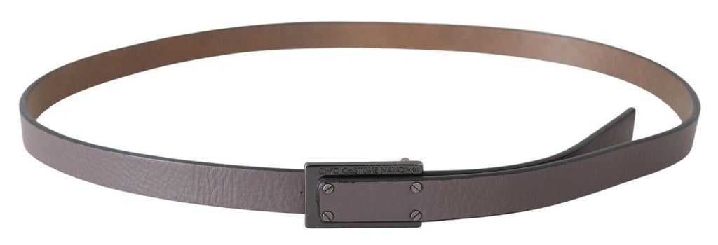 Ceinture à boucle à vis en cuir marron avec logo tactique Costume National