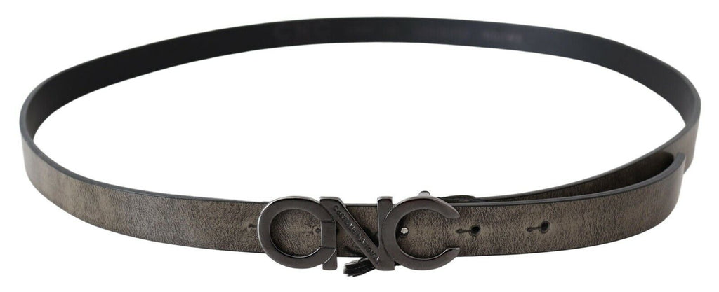 Ceinture à boucle en cuir marron foncé avec logo et lettre Costume National