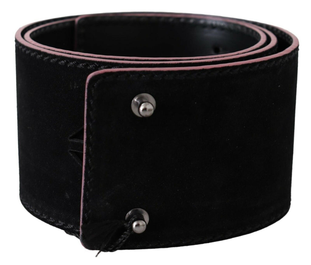 Ceinture cloutée en cuir noir à taille large pour femme Costume National