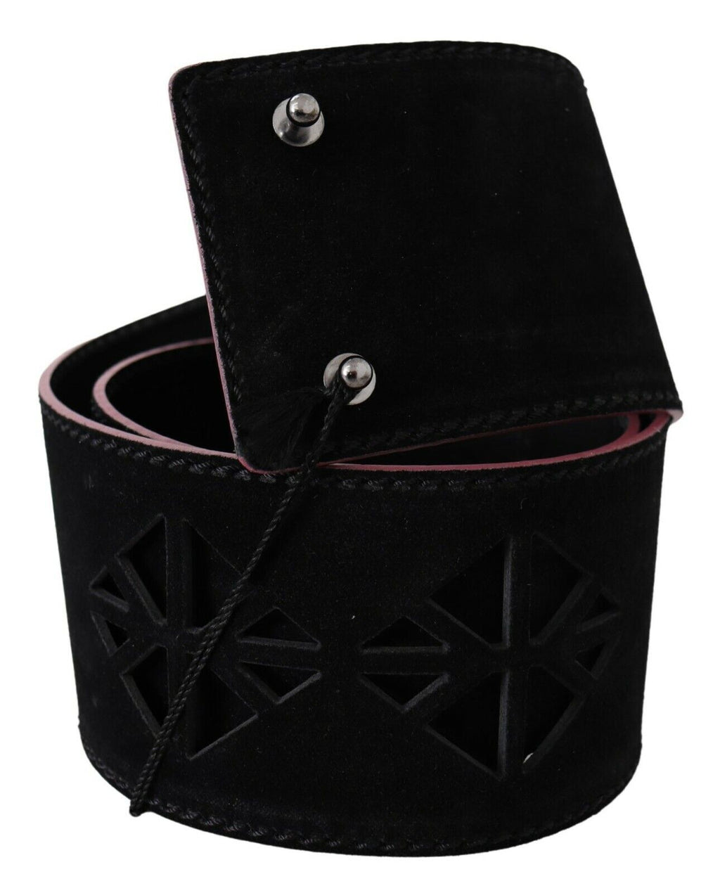 Ceinture cloutée en cuir noir à taille large pour femme Costume National