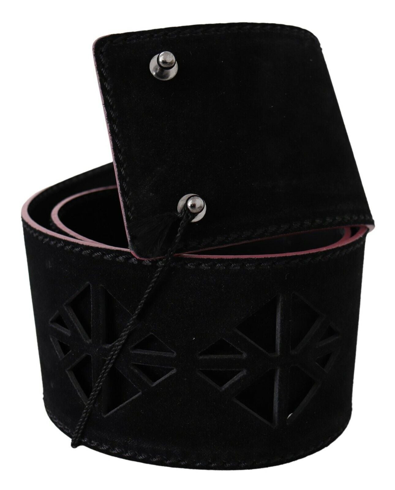 Ceinture cloutée en cuir noir à taille large pour femme Costume National