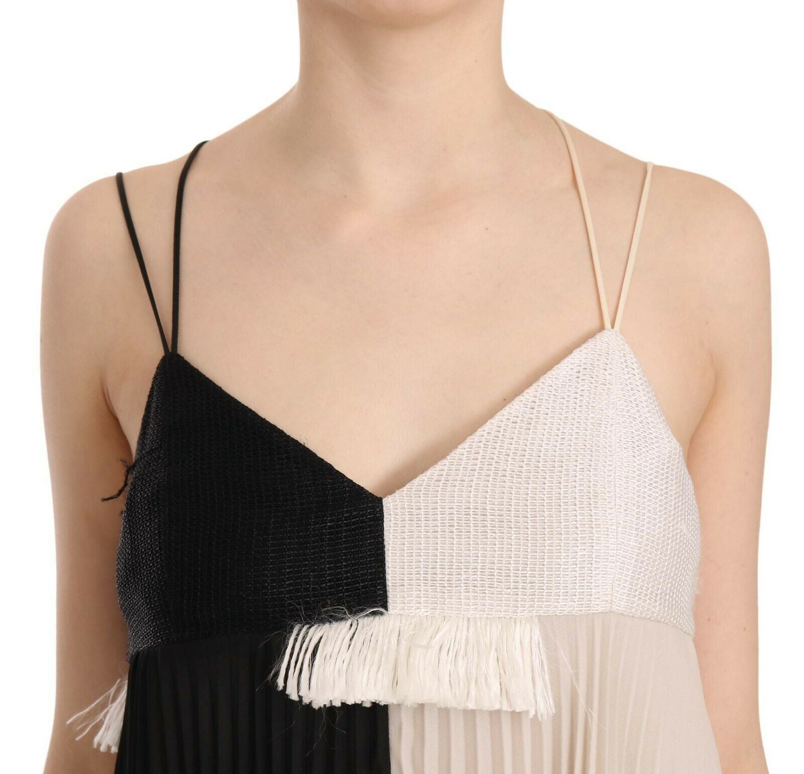 Robe princesse trapèze sans manches noire et blanche PINKO