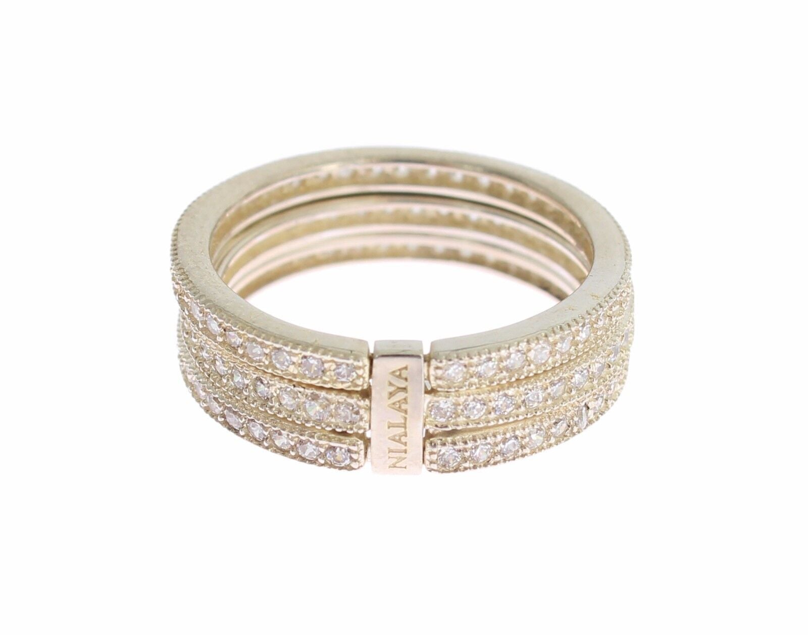 Bague Nialaya en argent sterling 925 et zircone cubique transparent pour femme