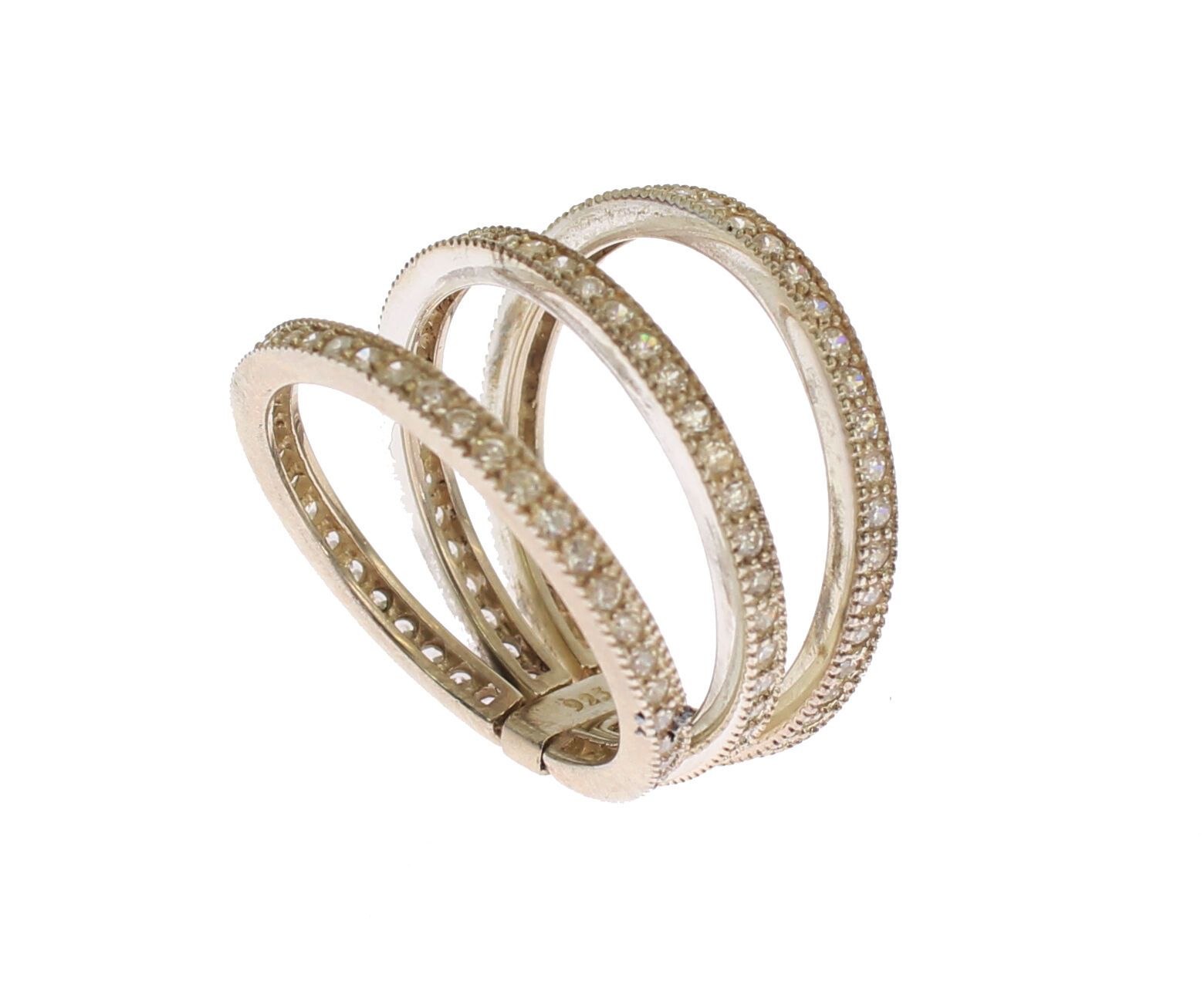 Bague Nialaya en argent sterling 925 et zircone cubique transparent pour femme