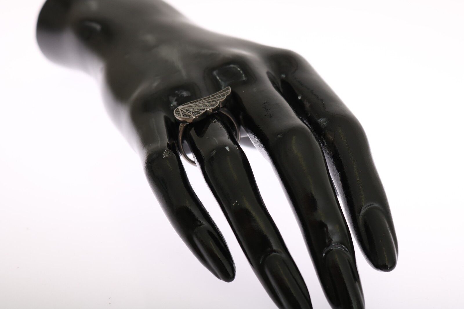 Bague Nialaya en argent 925 et rhodium pour femme avec zircone noire