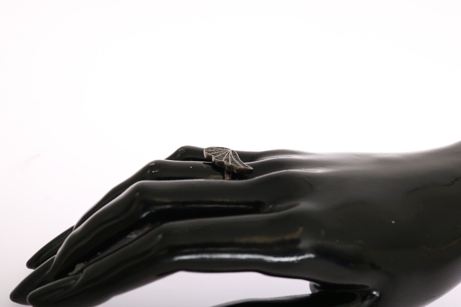 Bague Nialaya en argent 925 et rhodium pour femme avec zircone noire