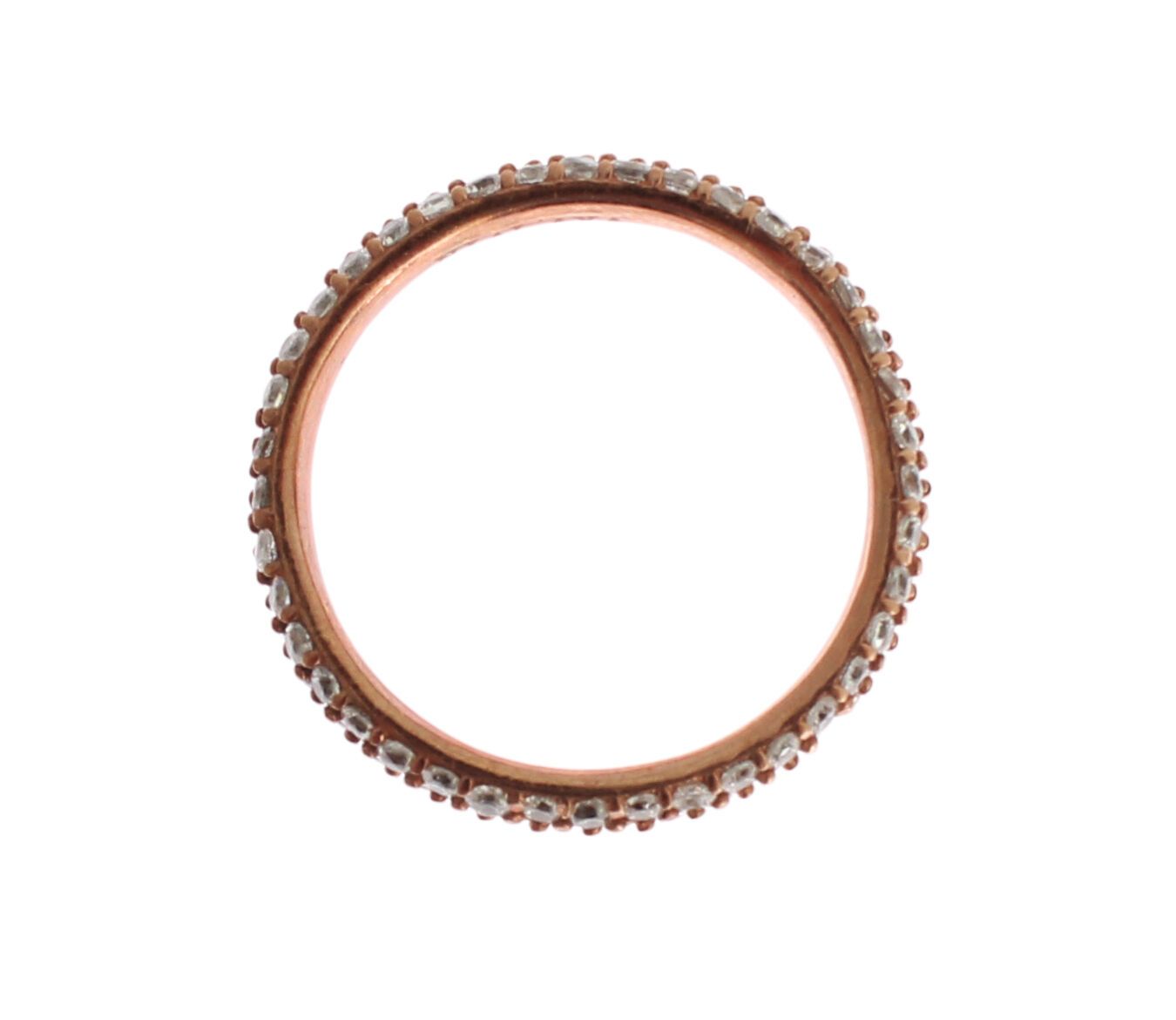 Bague Nialaya en or rose et argent 925 avec zircones cubiques transparents
