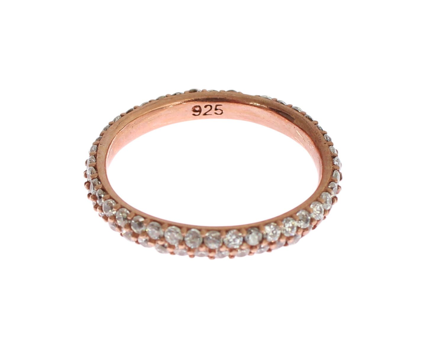 Bague Nialaya en or rose et argent 925 avec zircones cubiques transparents