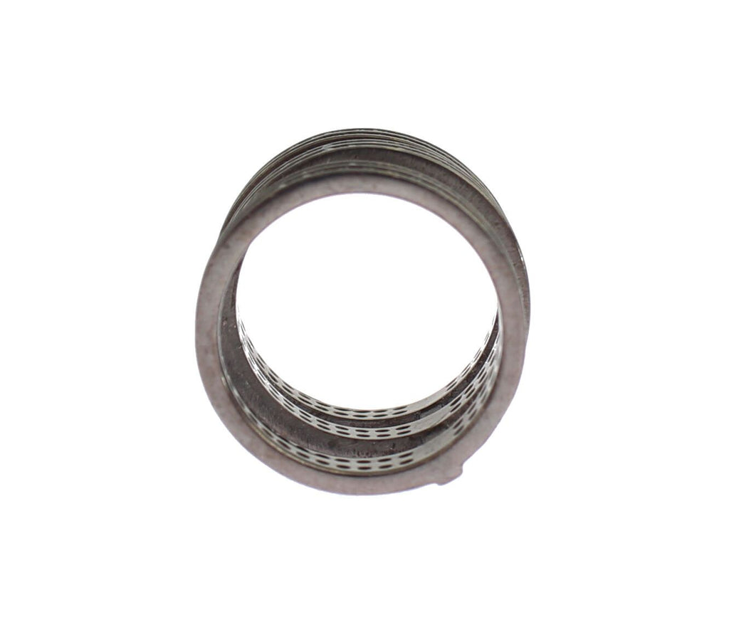 Bague Nialaya en argent 925 rhodié et zircone cubique noire