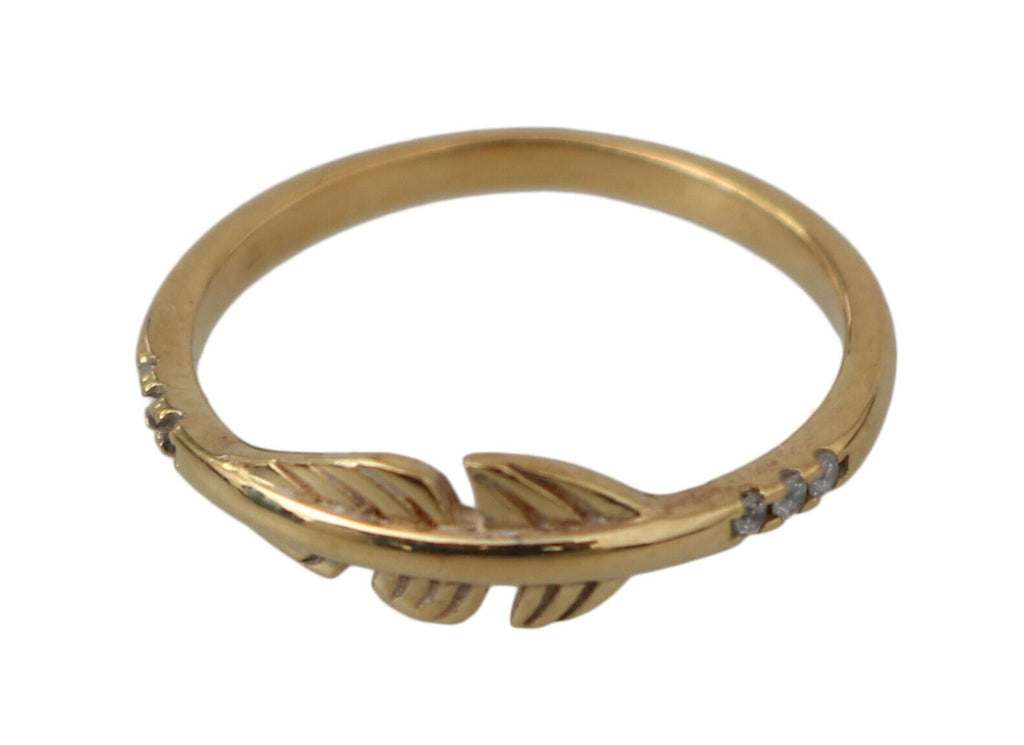 Nialaya Gold Feather Clear CZ Argent 925 Femme