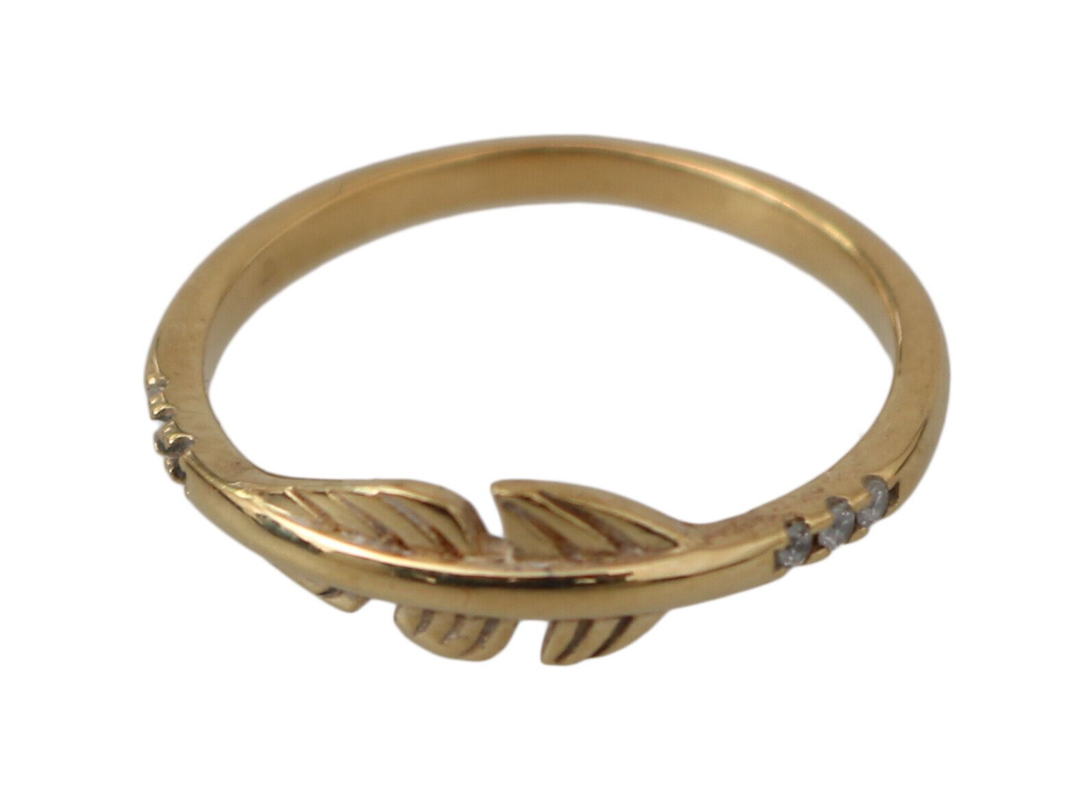 Nialaya Gold Feather Clear CZ Argent 925 Femme